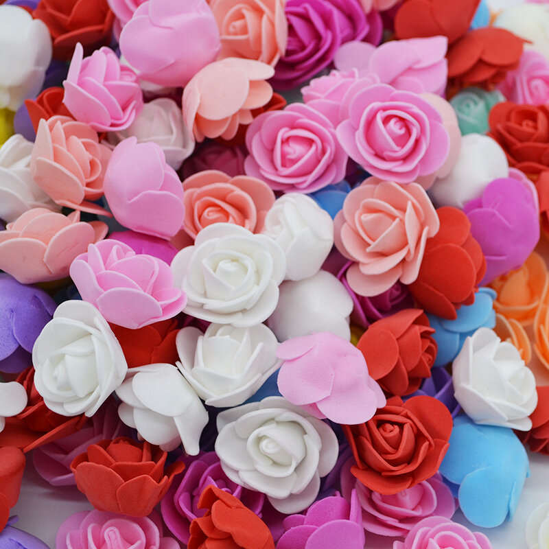 100 шт. 3,5 см мини ПЭ пена роза искусственные цветочные головки для вечеринки DIY венки ремесла аксессуары Свадебные украшения ручной работы flor