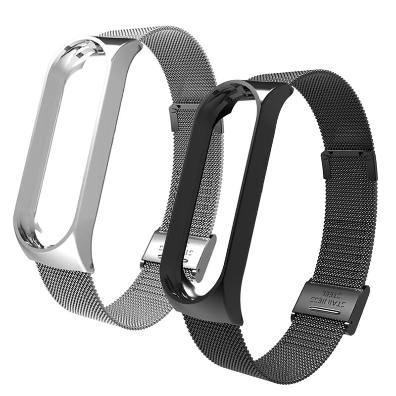 Metal Strap bracelet for Xiaomi Mi Band 4/3 Strap for Xiaomi Mi Band 4/3 Strap Stainless Steel MiBand 4/3 Wrist Band Belt