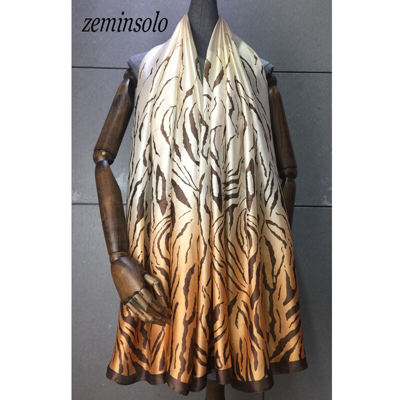 90*180cm Spring New Arrival Euro Brand Scarves For Women Bandana Fashion 100% Silk Polyester Scarf Big Size Silk Shawl Hijab