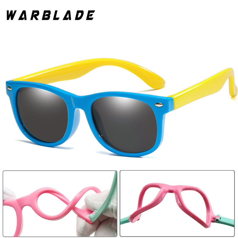 WarBlade-Gafas de sol polarizadas con espejo para niños y niñas, lentes de seguridad de silicona, regalo para bebés, UV400, TR90