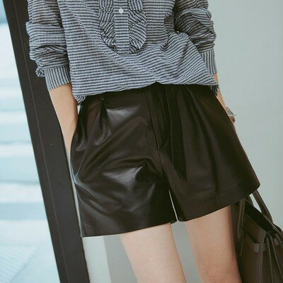 Pantalones cortos de cuero genuino de oveja, Shorts G8, Tao Ting Li Na, nueva moda