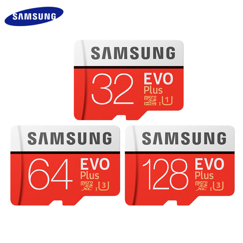 Original SAMSUNG EVO Plus de tarjeta de memoria de 32 GB 64 GB 128 GB SDXC/SDHC Clase 10 memoria Flash sd micro 256GB TF tarjeta SD para smartphone/cámara