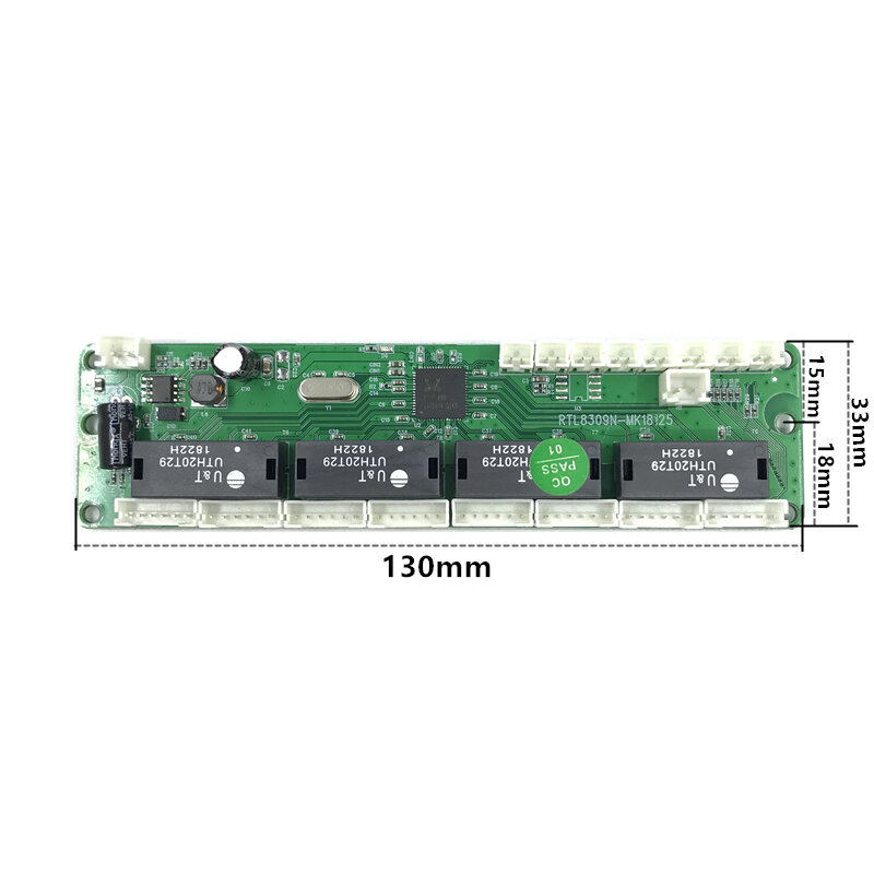 Przemysłowy 10/100Mbps szeroki temperatura niska moc 4/8 port okablowanie splitter mini pin typ micro przełącznik sieciowy moduł