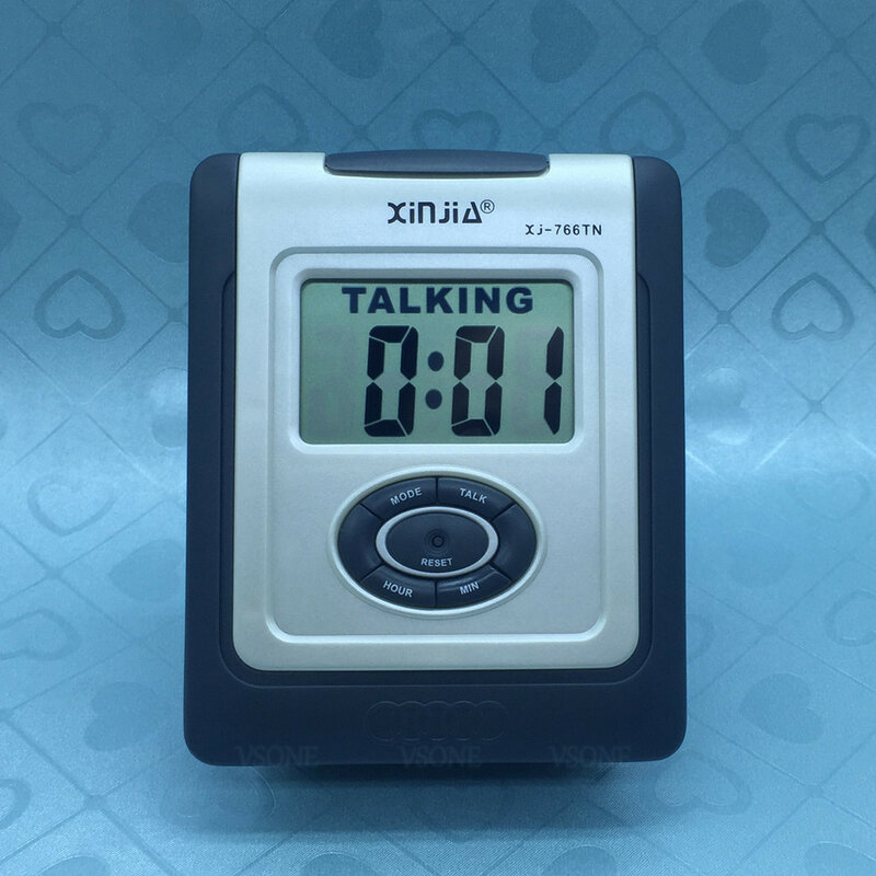 Pyccknn-reloj despertador Digital LCD para personas ciegas o de baja visión, con pantalla de tiempo grande y voz parlante Lound, Ruso