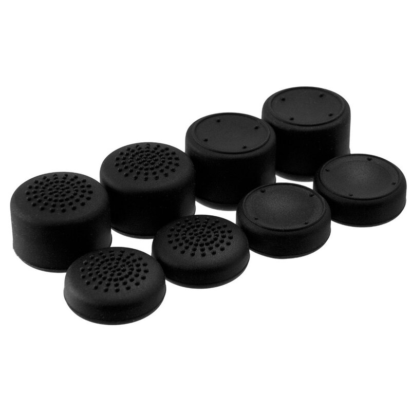 8PCS Silicone Black Thumbstick Joystick Cap for Sony Playstation PS4 Controller for Xbox 360/ONE/PS3
