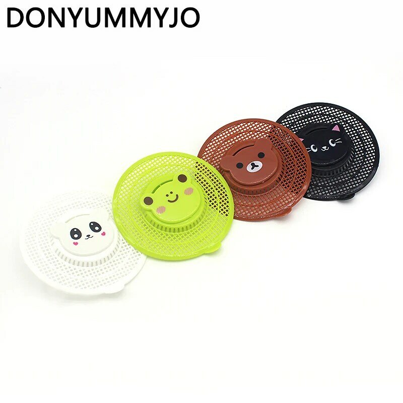 Donyummyjo-banheira com filtro redondo, armadilha para cabelo, design animal, 4 estilos de filtro, para pia e cozinha