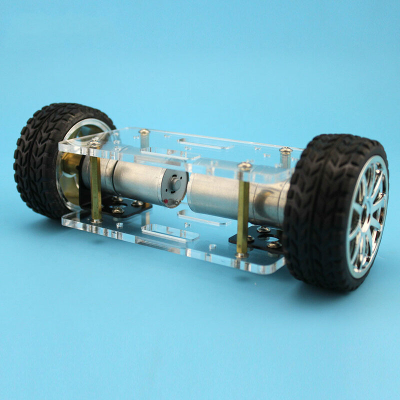 JMT – châssis de voiture en plaque acrylique, cadre auto-équilibré, Mini deux roues motrices 2wd, Kit de Robot à monter soi-même, jouet d'invention technologique 176x65mm