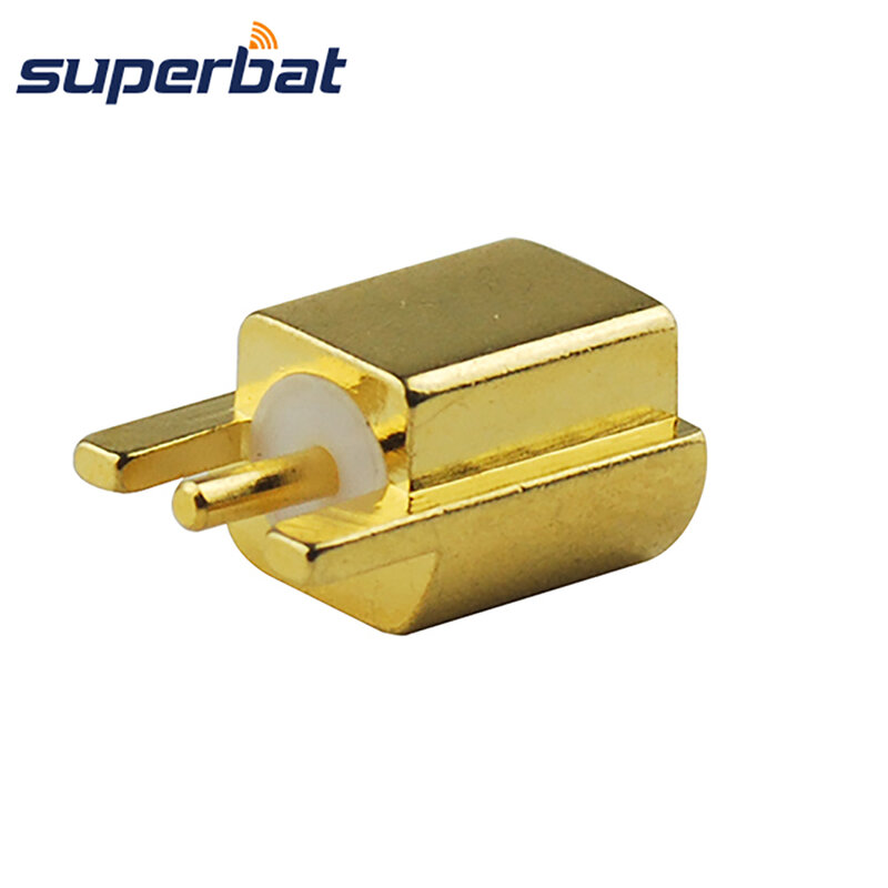 Superbat 5 Buah MCX End Launch Female Edge PCB Mount RF Coaxial Connector Gold-Plated Straight