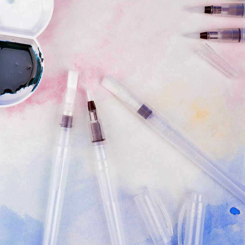6 PCS Water Paint Set Soft Brush Pen Watercolor Brush Pen Refillable Nylon Brush Tip Pen For Painting Drawing Art Supplies