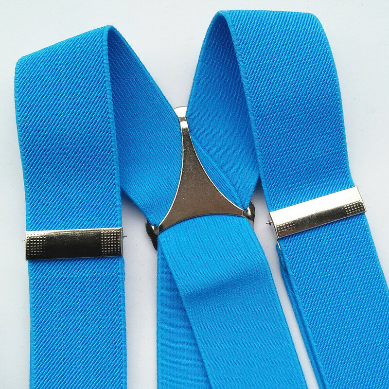 BD054-X-back Suspender ปรับสายคล้องคอวงเล็บกางเกงสำหรับชายหญิงแฟชั่นอุปกรณ์เสริมคลิปแสงสีฟ้า