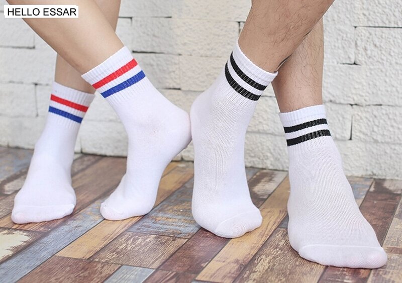 Hot White striped socks cotton Couple happy socks Harajuku Street Tide Casual cotton compression men Women sock 21006