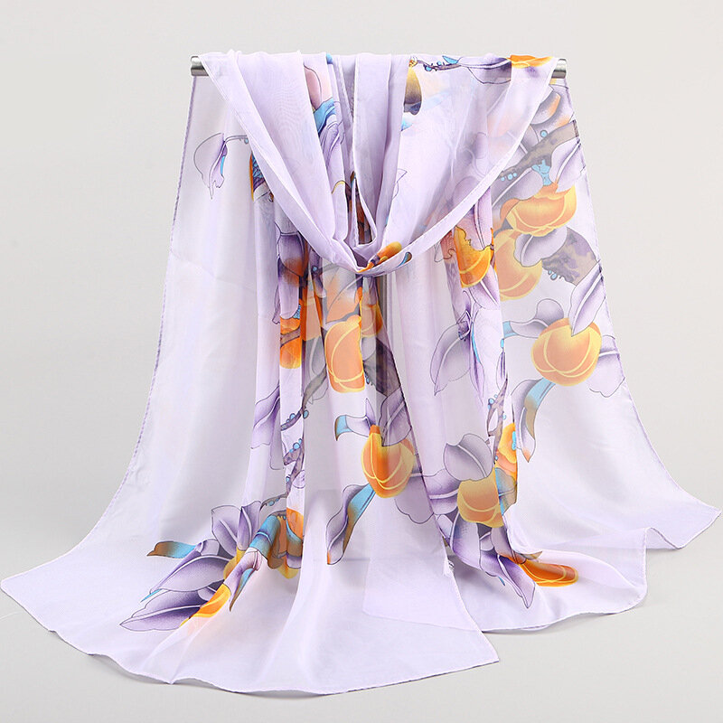2018 chinesische Neue Frauen Chiffon-Silk Schals Mode Frühling Quadratischen polyester Schals Druck blumen Schal Sommer Schals Und Hijabs