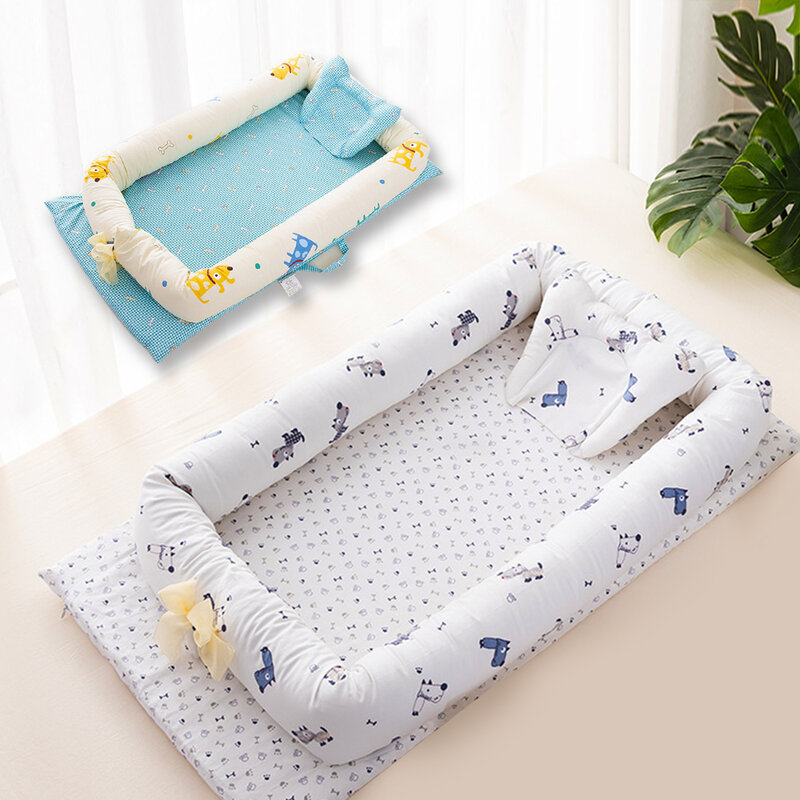 Łóżeczko dla dziecka przenośne składane łóżeczko dziecięce Cartoon dzieci miękkie legowisko z bawełny kołyska pościel łóżeczko dziecięce gniazdo bawełniane niemowlę łóżko turystyczne
