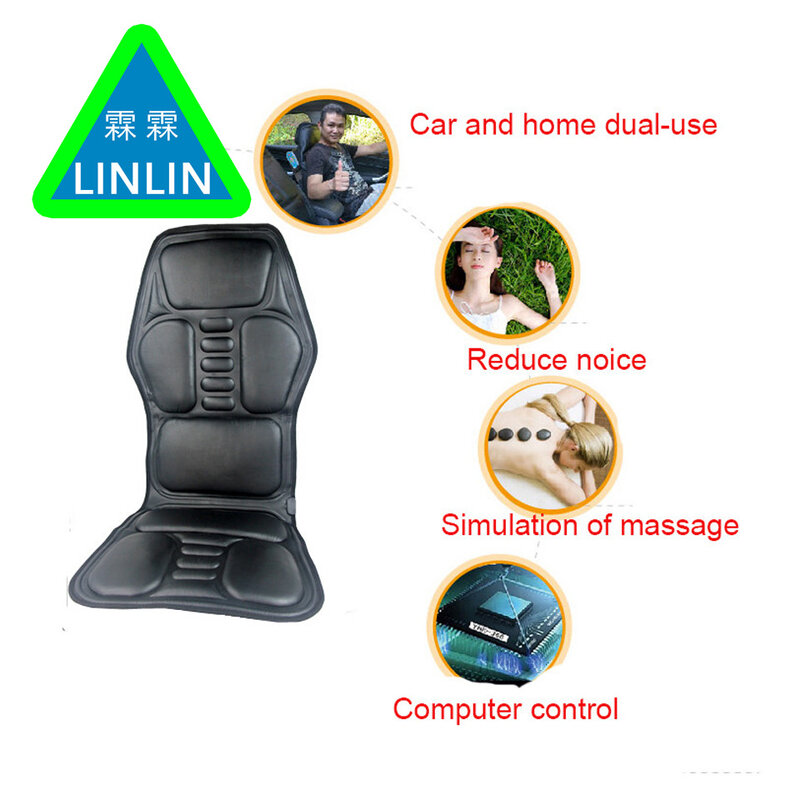 LINLIN Car Home Office-de Corpo Inteiro Massagem Almofada. Calor Vibrar Colchão. Massagem No Pescoço de Volta Cadeira de Massagem de Relaxamento Assento de carro 12 V