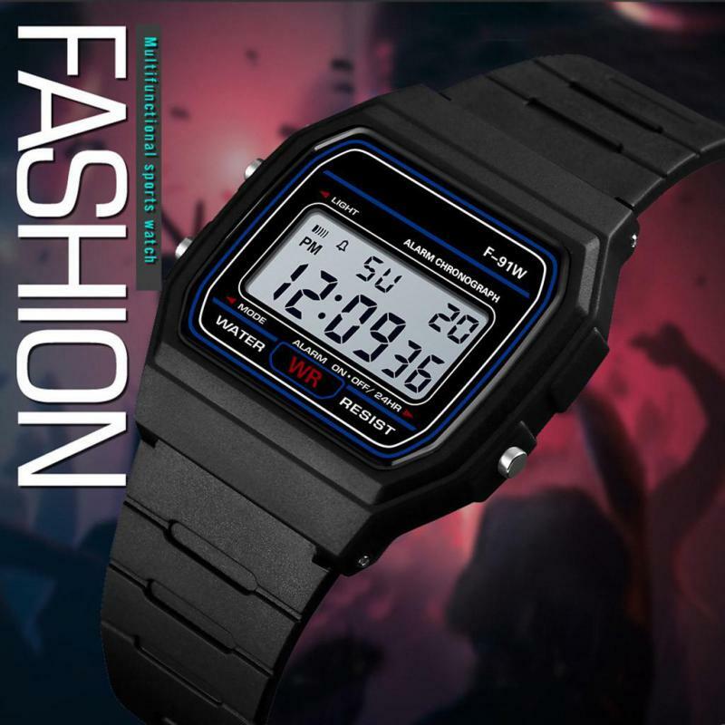 2019 New Fashion LED Digital Outdoor Sports Waterproof Quartz Wrist Watch Dress Golden Wrist Watch Women Men watch