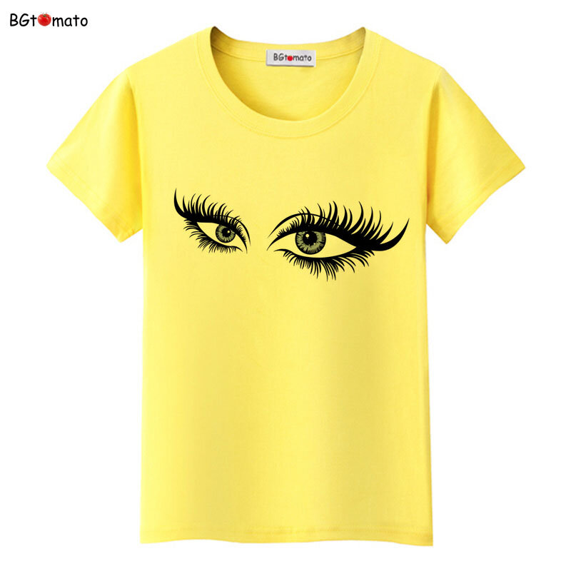 Суперкрасивая футболка BGtomato с 3D яркими глазами, женские креативные модные рубашки в новом стиле, Брендовые повседневные топы хорошего качества