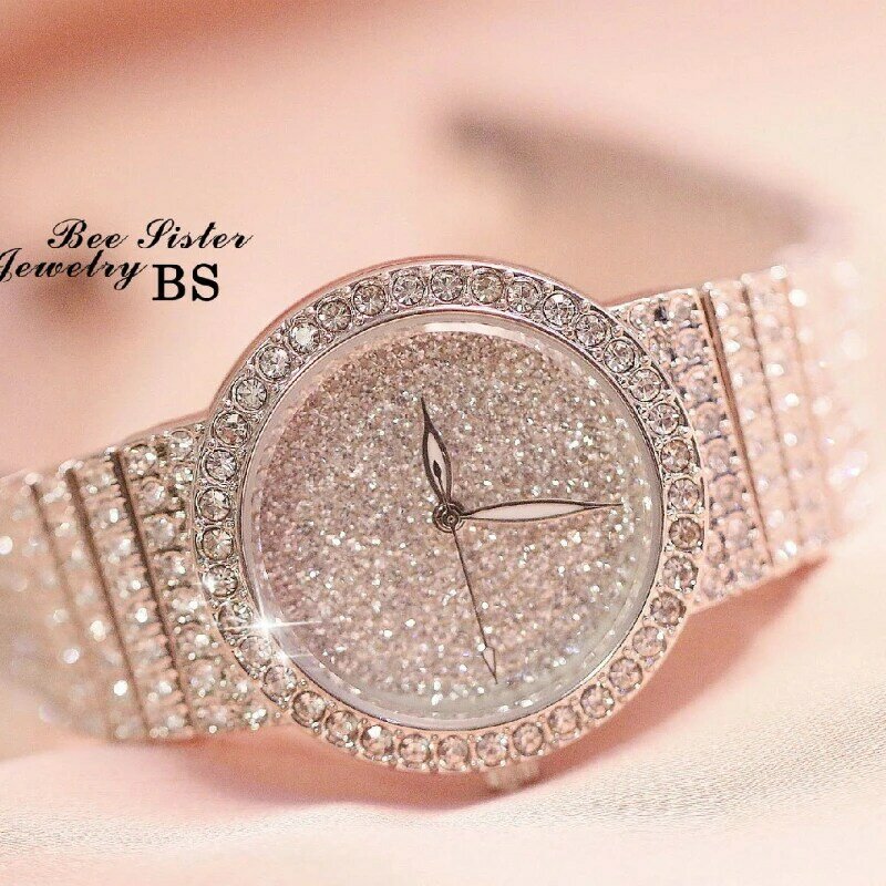 Luxury Women Watches Diamond  2 Sizes Dial Elegant Dress Quartz Watches Ladies Rhinestone Wristwatch Relogios Femininos