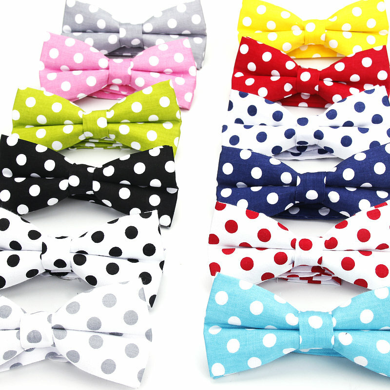 2019 Brand New Men's Fashion 100% Cotton Classic Polka Dot Bowtie For man Wedding business Colorful bow ties Corabatas Butterfly