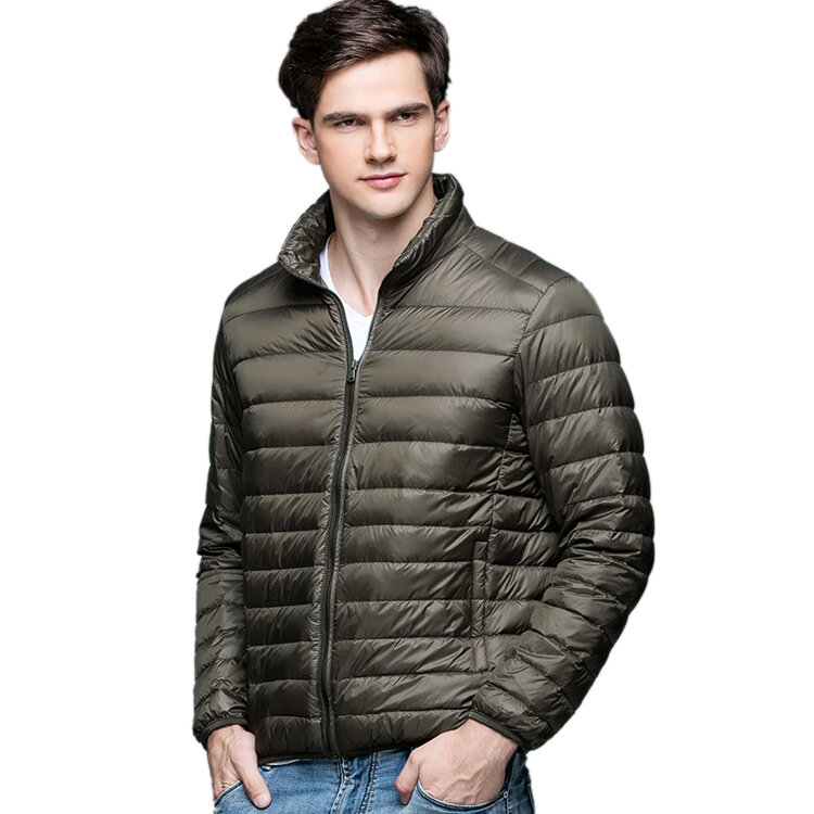 Ultra leve Duck Down Jacket para homens, 90% Duck Down, casacos finos, gola, casaco Outerwear, primavera, outono, inverno, novo, S-3XL