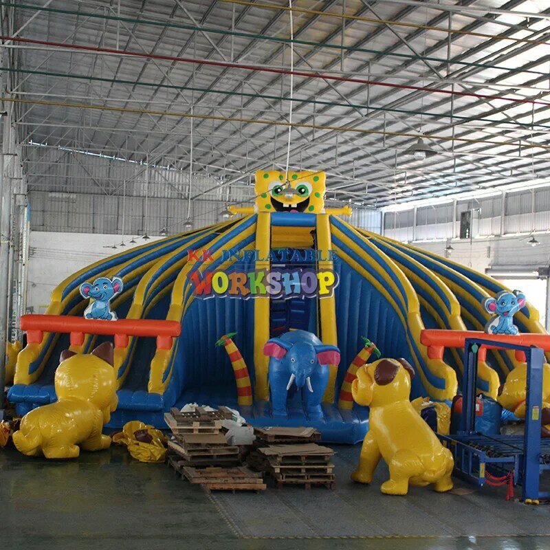Kartun Inflatable Water Slide Taman Air Tiup Produk untuk Dijual