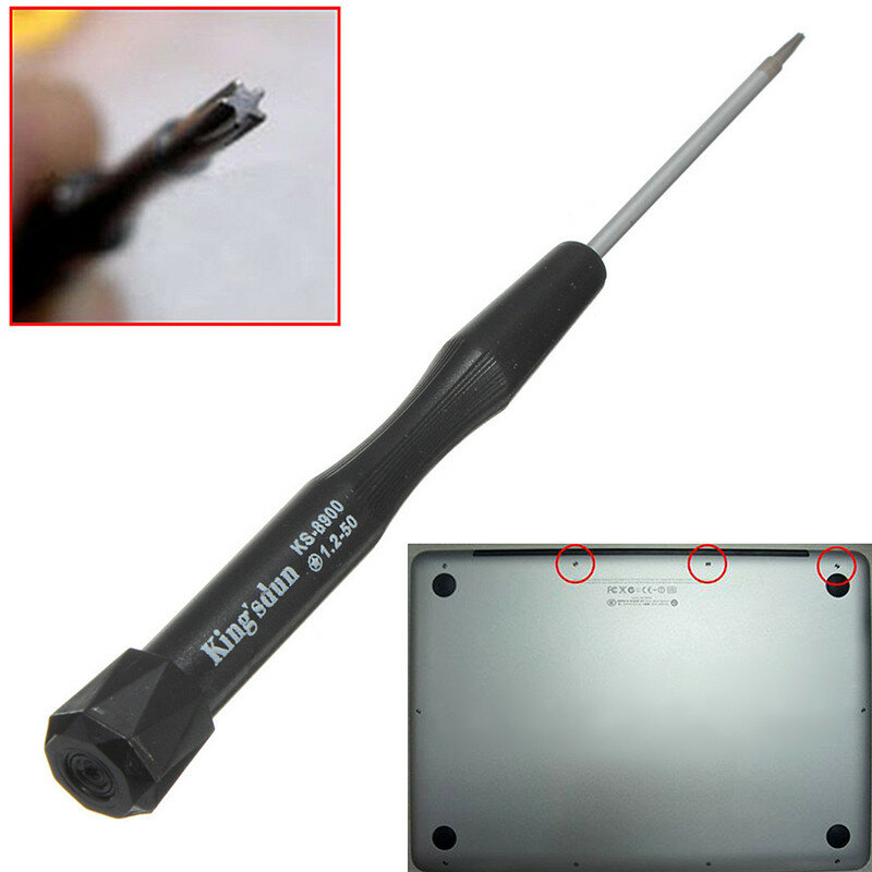 Herramienta de reparación de destornillador Pentalobe para Macbook Air Pro, 5 estrellas, 5 puntos, 1,2mm, herramientas de mantenimiento profesional, negro, alta calidad
