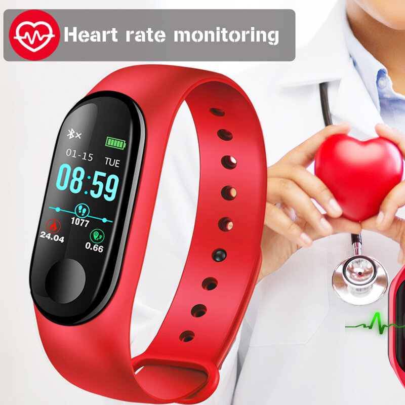 2019 neue Smart Sport Uhr Männer Fitness Tracker Herz Rrate Blutdruck LED Uhr M3 Smart Uhr Frauen Für IOS android pk M2