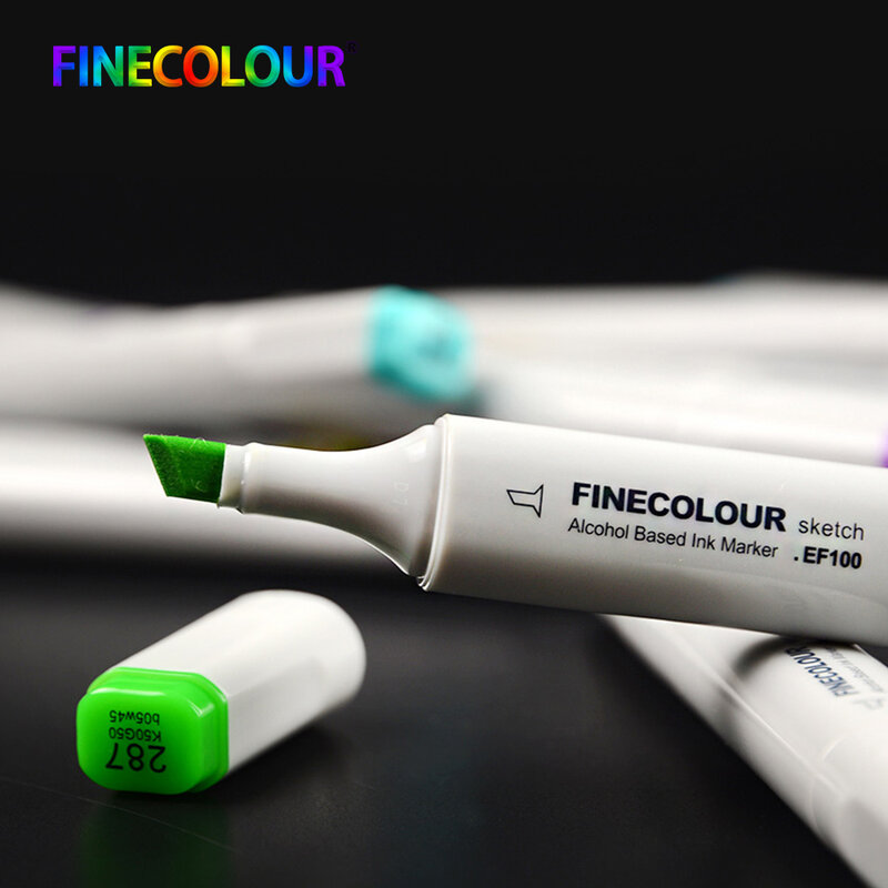 Finecolour-EF100 미술 용품 알코올 기반 잉크 캘리그라피 마커 양방향 브러시 아트 마커 드로잉, 240 색 1 개
