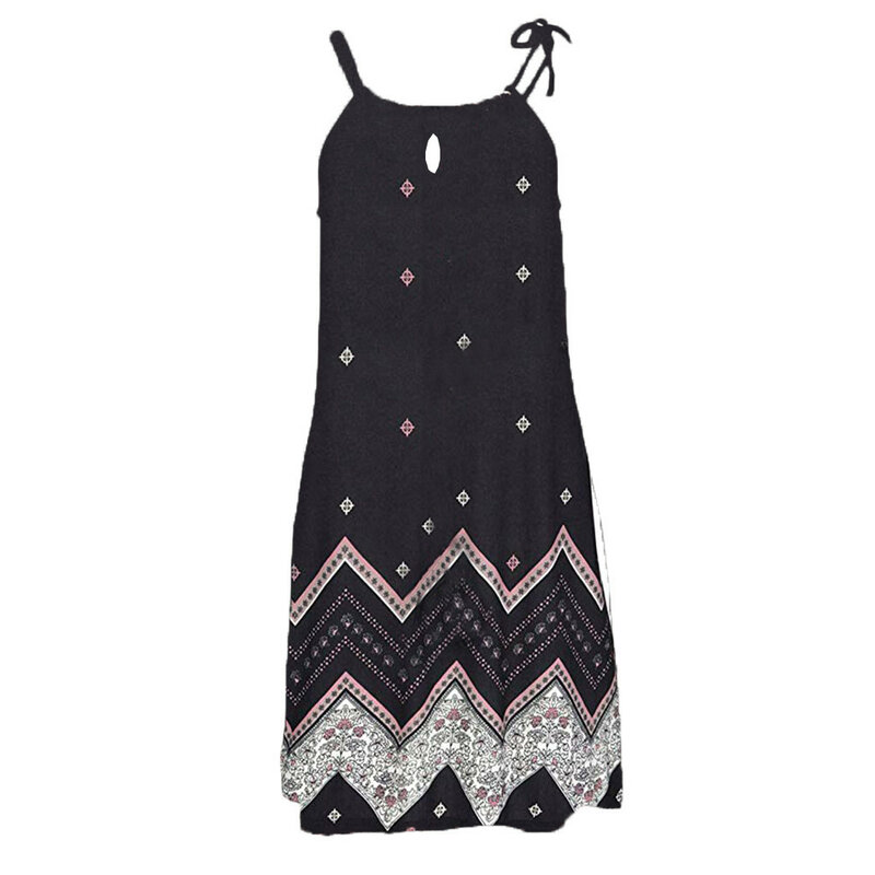 Frauen Halter Neck Boho Print Kleid Sleeveless Mini Beachwear Sommerkleid Plus Größe Mini Kleid ropa de invierno para mujer 2019 W 7,4