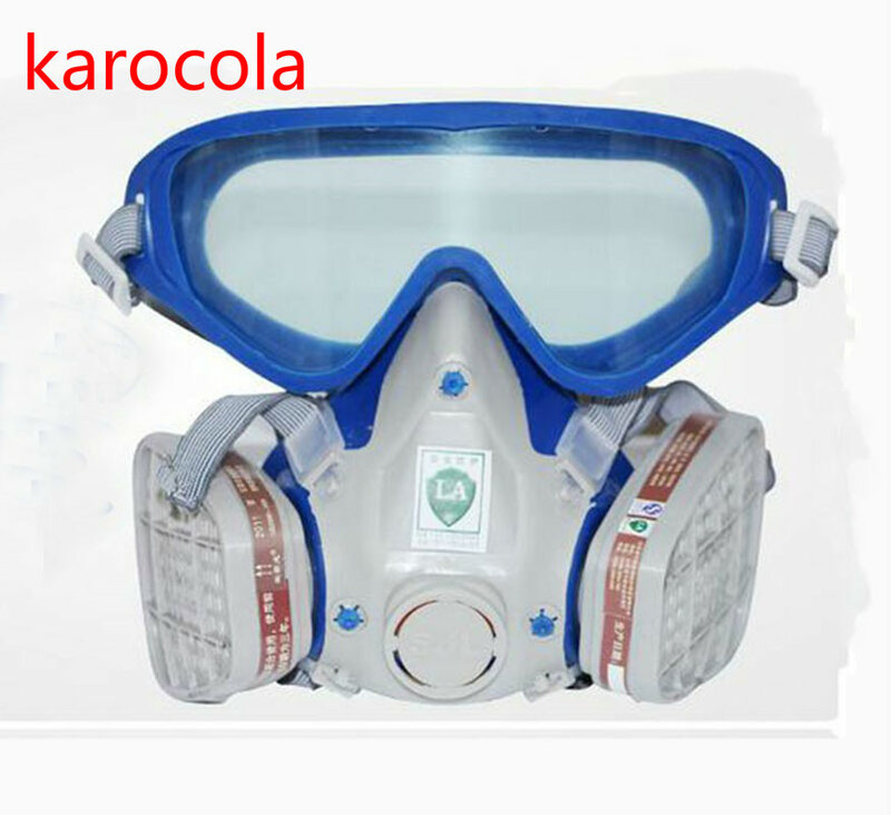 Verniciatura a spruzzo 6200 maschera antigas occhiali di sicurezza respiratore chimico antipolvere occhialini militari carbone attivo fuga respirazione