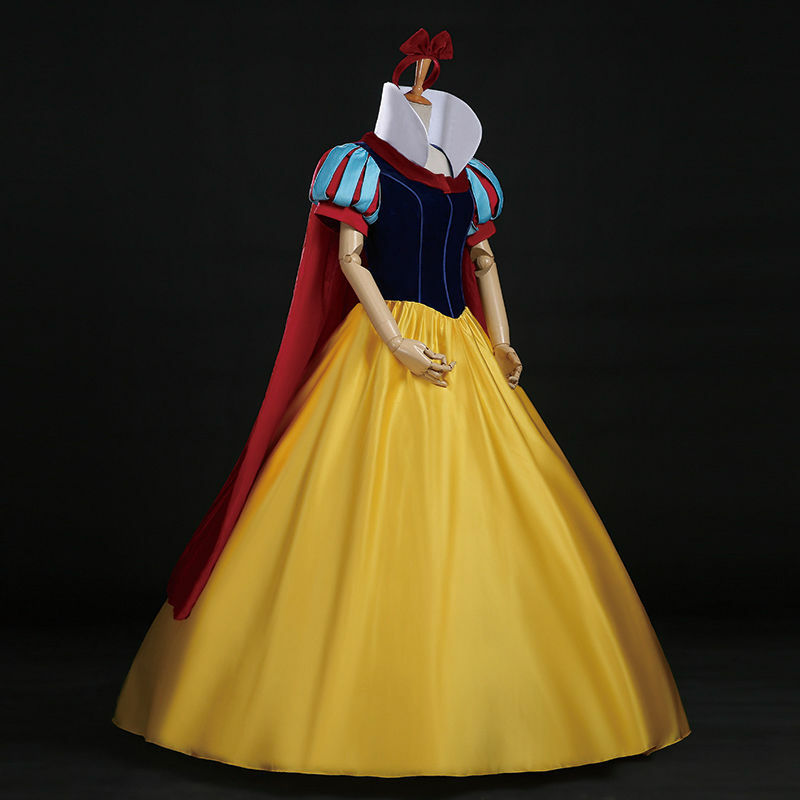 Snow White Costume Custom Made Adult Halloween Costumes Princess Snow White Cosplay Costume Headband Cloak Snow White Dress