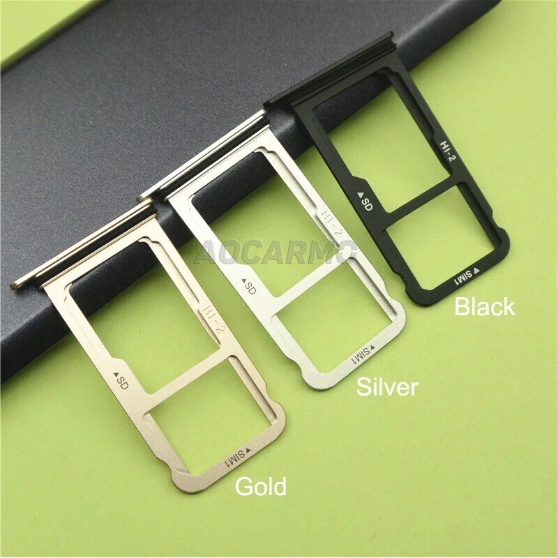 Aocarmo Black/Silver/Gold SD MicroSD Holder Nano Sim Card Tray Slot For HUAWEI Mate 10 Replacement Part