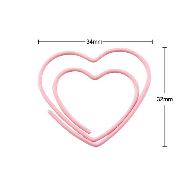 새로운 귀여운 핑크 사랑 심장 디자인 사무실 학교 종이 클립 문구, 사탕 학생 책갈피, 20 개/상자 무료 배송 H0189
