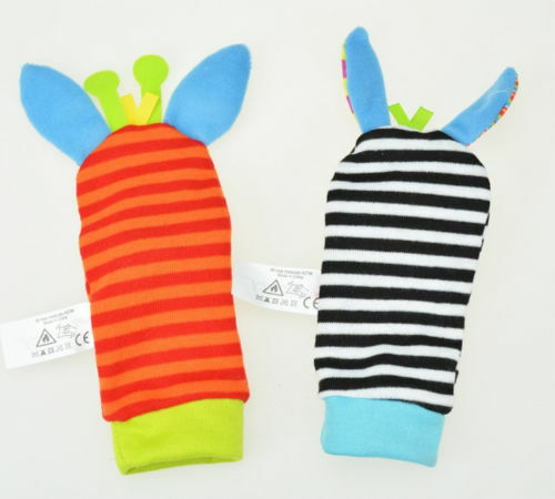 Emmababy 2022 New A Pair Sozzy Baby Infant Soft Toy Wrist Rattles Finders Developmental Wrist Bells Foot Sock Rattles Soft Toys