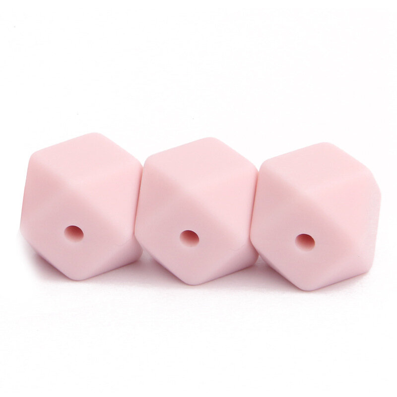 50 Pcs Silicone Teething Beads Hexagon 17mm Nursing Chew Necklace Diy Jewelry Findings  Bpa Free Teether Beads For Baby