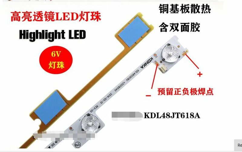 20 części/partia oryginalny nowy podświetlenie LED listwa pasek dla KONKA KDL48JT618A KDL48JT618U 35018539 35018540 6 LEDS(6V) 442mm