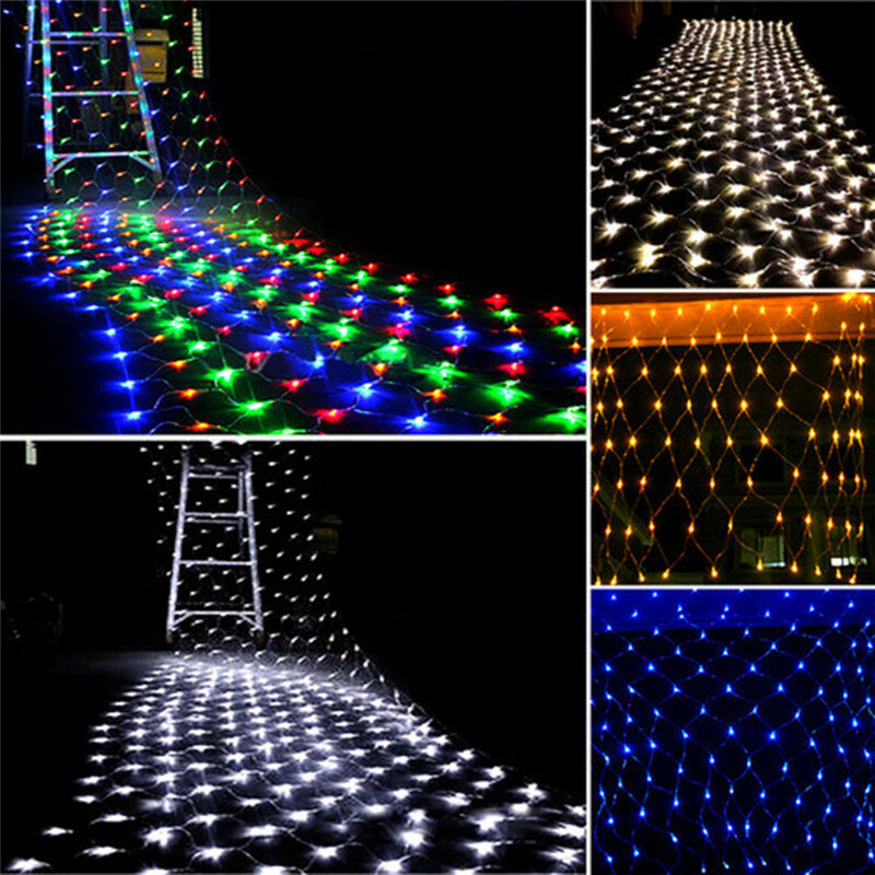 Lampu tali peri LED, lampu tali peri pesta pernikahan Natal, dengan 8 fungsi pengontrol EU/US/AU colokan EU 3m * 2m 200
