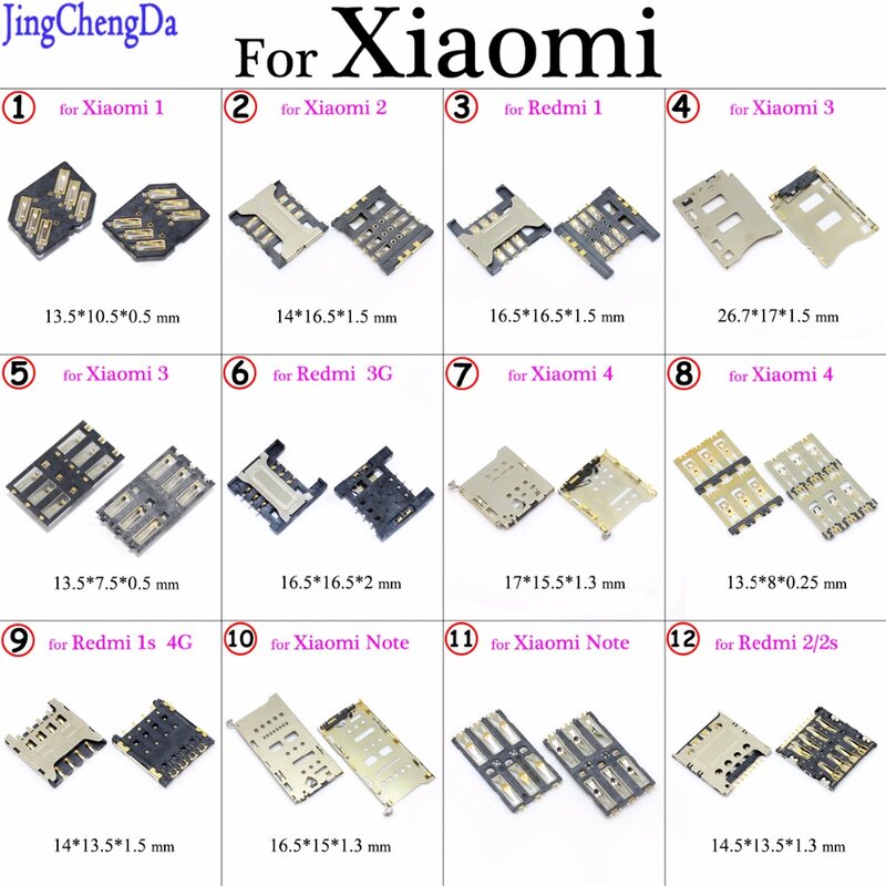 JCD ใหม่สำหรับ Xiaomi 1 2 3 4หมายเหตุขนาดกะทัดรัดซิมการ์ดใส่ถาดซ็อกเก็ตสำหรับ Xiaomi สำหรับ redmi 1 1S 2S 3G 4G