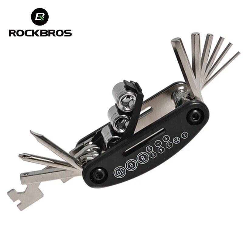 Набор велосипедных инструментов ROCKBROS 16 в 1, многофункциональный ремонтный набор инструментов для горного велосипеда, шестигранный гайкове...