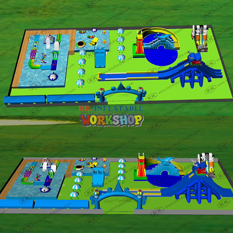 Serviço-Projeto inflável do parque aquático, construir uma parada, designer popular, 2024