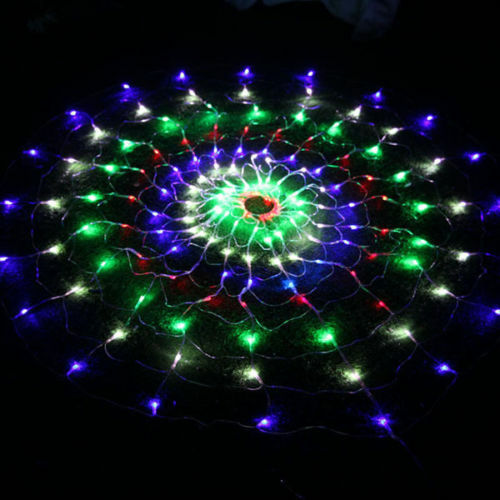 Kolorowe żarówki 120 LED RGB oświetlenie siatkowe wróżka girlanda żarówkowa boże narodzenie/wesele pajęcza sieć ozdoba dekoracja okienna-wielokolorowy