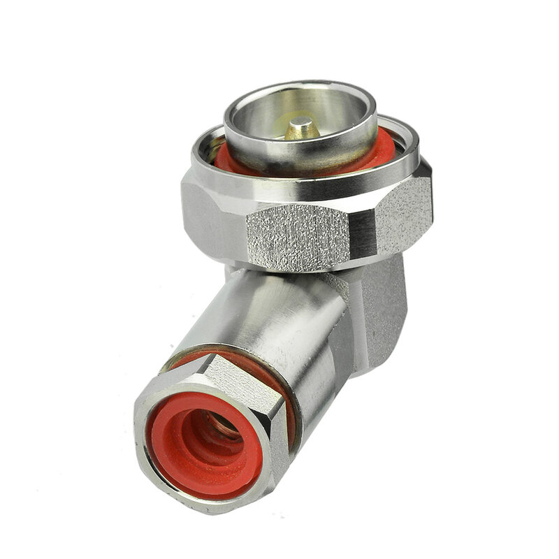 Superbat 7/16 DIN Male Center Right Angle Clamp Cable Mount RF Coaxial Connector for 1/2" Flexible Cable