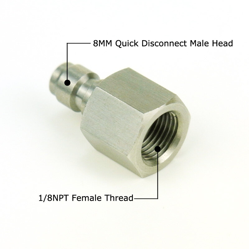New Quick Disconnect Plug Thread 1/8NPT 1/8BSP M10*1  Stainless Steel Fill Nipple For Air Tool Charging Whip Fill Hose Adaptor