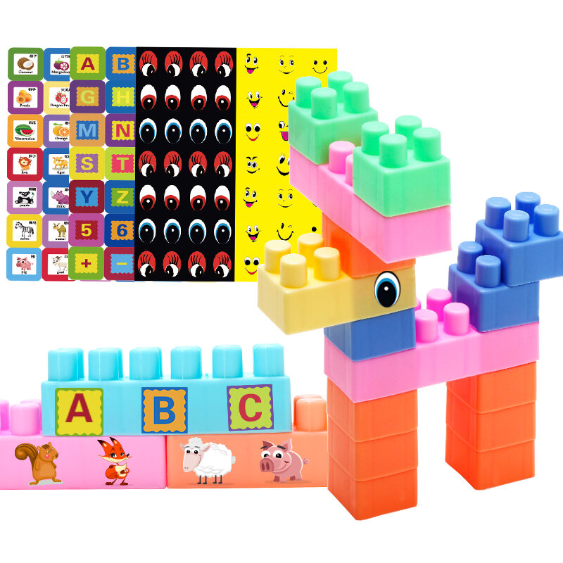 200pcs/box Kids Creative Color Building Block Toy/ Baby Non-toxic Macaroon Color Big Blocks DIY Early learning Toys