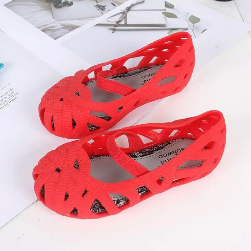 2019 zapatos de verano para niños sandalias casuales para niños sandalias de cuero para niñas Sandalias planas de playa zapatos de bebé punta abierta transpirable