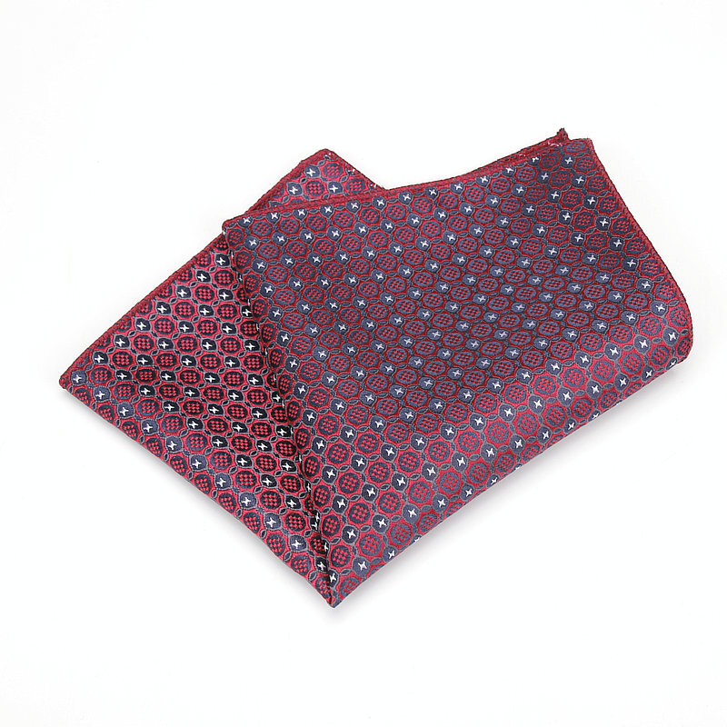Luxe heren Zakdoek Stip Bloemen Wowen Jacquard Zakdoeken Polyester Hanky Business Pocket Plein Borst Handdoek 23*23 CM