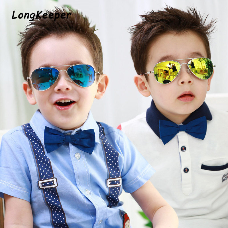 Brand Design Mode Jongens Zonnebril Kids Piolt Stijl Kinderen Zonnebril Voor Meisjes 100% Uv Bescherming Bril Oculos Gafas