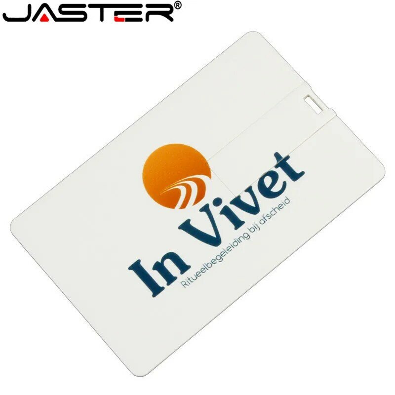 JASTER 고객 로고 화이트 카드 모델 usb 플래시 드라이브 로고 인쇄 신용 카드 pendrive 4GB 8GB 16GB 32GB U 디스크 메모리 스틱