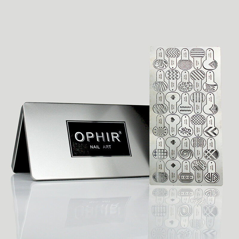 Ophir-幾何学模様の金属製エアブラシステンシル,花,星,月の形をしたステンシル,エアブラシネイルペイント用のネイルツール,120x