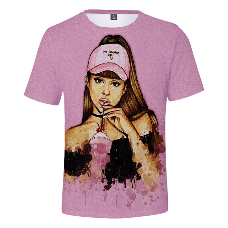 2019 New Arrival Ariana Grande 3D print T shirt Boy/Girl Summer Breathable Creative Short Sleeve T shirt Ariana Grande Tops