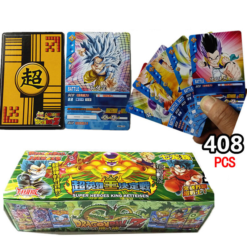 408 ชิ้น/ล็อต Dragon Ball Z การ์ด Super Saiyan Goku Vegeta Freeza คอลเลกชันการ์ด Dragon Ball Z รูปการ์ดเด็กของขวัญของเล่น